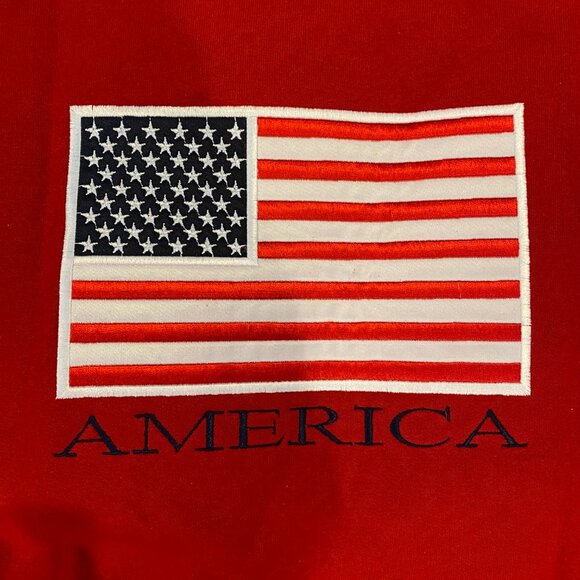 Vintage Mccc Sport US Flag America Patriotic Embroidery Red Men’s 2XL XXL - Picture 9 of 11
